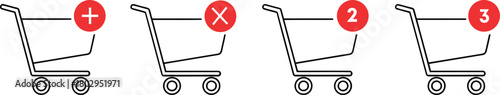Shopping cart icons for e-commerce actions Vector