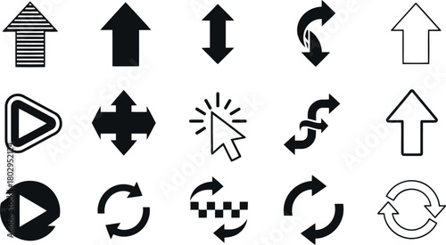 Arrow interface icons set Vector
