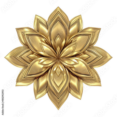 African Gold Floral Emblem AI-generated PNG Transparent Background