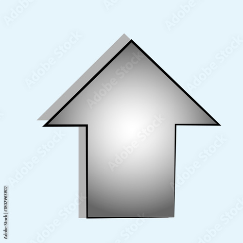 Metallic Upward Arrow – Vector Illustration for Upload, Growth, or Navigation Concepts
