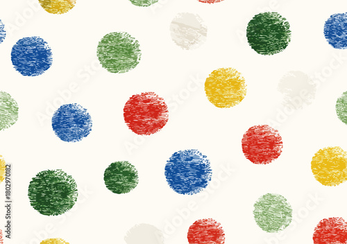 다채로운 색상의 물방울 패턴이 반복되는 귀엽고 심플한 배경 디자인