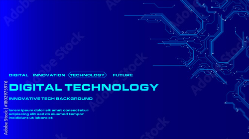 Futuristic AI Technology Panel with Abstract Circuit Streams