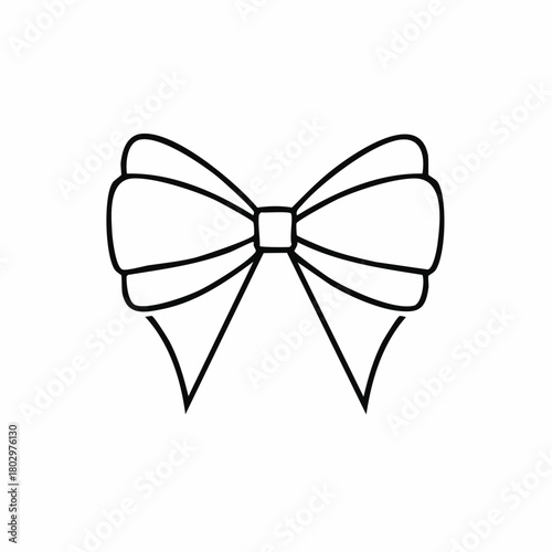 リボンのラインアートイラスト
