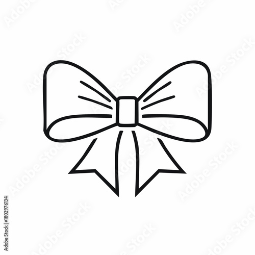 リボンのラインアートイラスト
