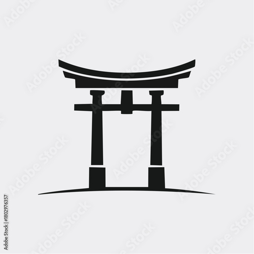 ミニマルな鳥居シルエット
