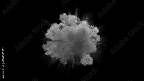 Shockwave smoke explosion. Steam or dust wave animation. Alpha channel is embedded
