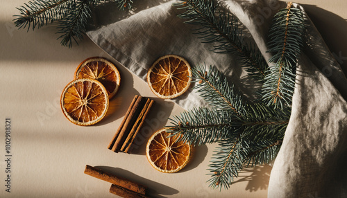 Minimalist Christmas Still Life with Natural Materials