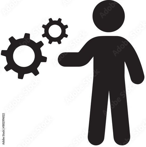 Person controlling the operational gears of a system