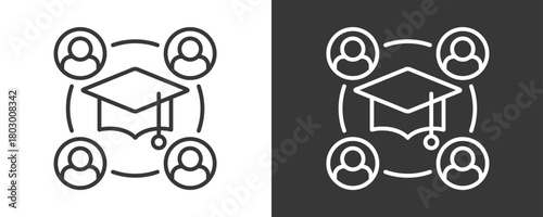 Scholarship Icon Set Vector Collection Isolated In Black And White