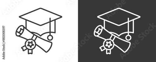 Bachelor Icon Set Vector Collection Isolated In Black And White