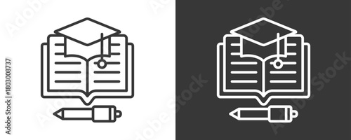 Education Icon Set Vector Collection Isolated In Black And White