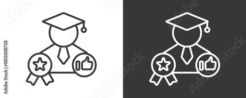 Cum Laude Icon Set Vector Collection Isolated In Black And White