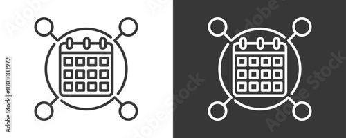Calendar Icon Set Vector Collection Isolated In Black And White