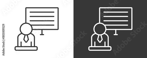 Lecturer Icon Set Vector Collection Isolated In Black And White