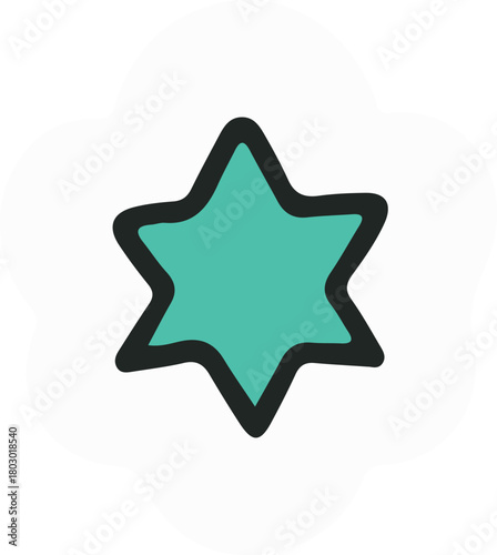 Star Icon with a Green Design, Perfect for Celebrations