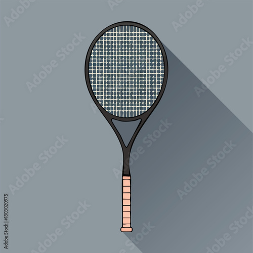 Tennis Racquet with a Classic Design Featuring a Woven String Bed and Light Pink Grip, Perfect for Sports Enthusiasts and Athletes