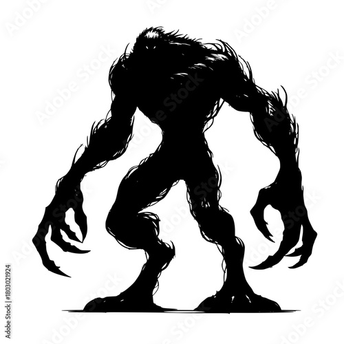 The Shadow Beast, Elongated limbs and claws evoke primal fear