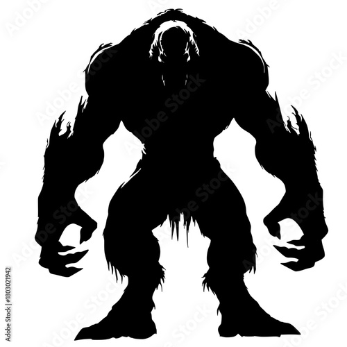 Beast of the Shadows, Muscular creature in a dramatic, aggressive stance
