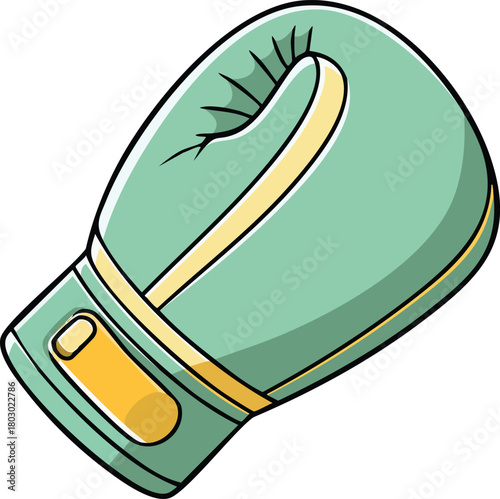 Mint Boxing Glove Illustration Sport & Fitness Graphic