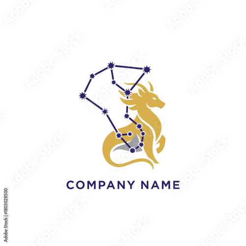 Golden Dragon Constellation Logo Design for a Tech Company.