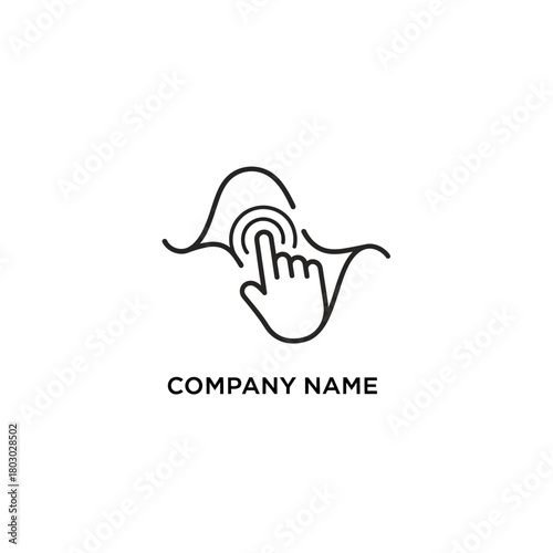 Minimalist Finger Touch Icon Logo Design.