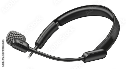 Black Wireless Headset Microphone for Presentations and Recording