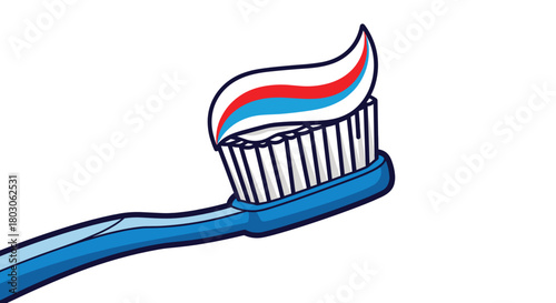 Toothbrush with toothpaste vector icon for Dentist Day promotion and dental care branding