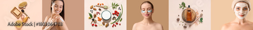Collage of young women with...