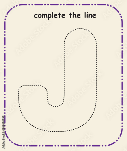Simple Line Tracing Sheet for Kids – Prewriting and Fine Motor Practice, Complete the line