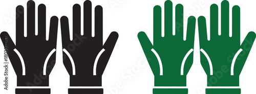 Construction gloves icon silhouette