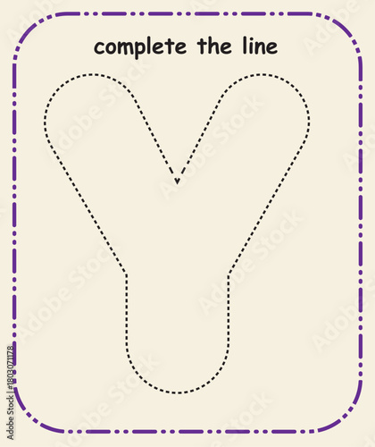 Simple Line Tracing Sheet for Kids – Prewriting and Fine Motor Practice, Complete the line