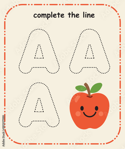 Simple Line Tracing Sheet for Kids – Prewriting and Fine Motor Practice, Complete the line