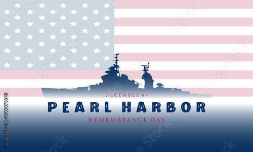 Pearl Harbor attack memorial background - Pearl Harbor Remembrance Day white background. Vector Illustration