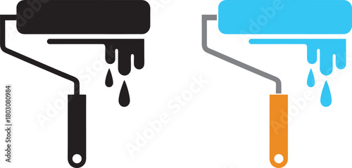 Paint roller dripping paint icon