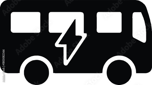 Electric Bus Icon for Eco Friendly Transportation and Sustainable City Travel Minimalist Design