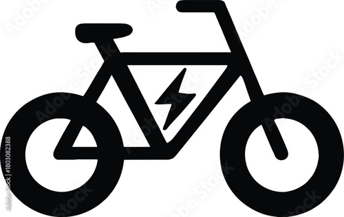 Electric Bike Icon Vector Illustration representing eco friendly transportation and alternative energy source for sustainable urban living