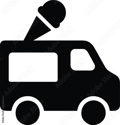 Iconic ice cream truck symbol showcasing sweet treats and mobile convenience for summer fun and dessert lovers