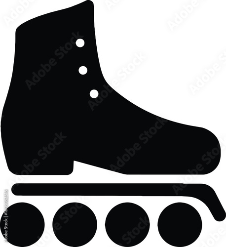 Roller Skate Icon Isolated on White Background Simple Vector Illustration for Sports and Recreation Concepts