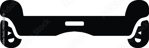 Sleek and Modern Hoverboard Illustration Showcasing Personal Mobility and Futuristic Transportation Design in Bold Black Silhouette