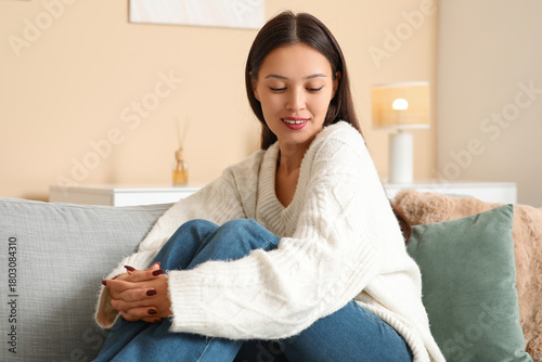 Beautiful young woman in wh...