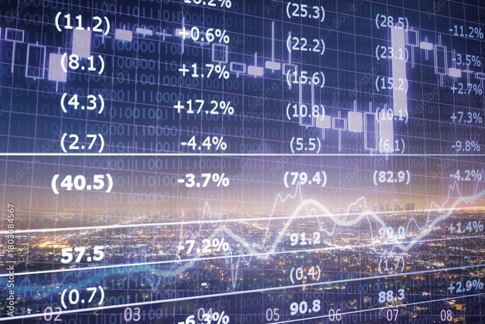 Naklejka premium Concept of Modern Architecture with Financial Stock images