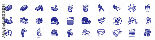 Fast Food Icons Collection for Restaurants and Menus