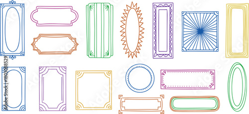 Set of Hand Drawn Decorative Frames and Borders for Design Projects