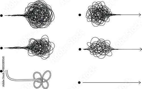 Navigating Complexity Visualizing the Path from Tangled Problems to Clear Solutions and Straightforward Outcomes Through Metaphorical Diagrams