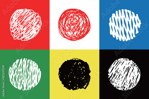 落書きタッチの丸い図形素材