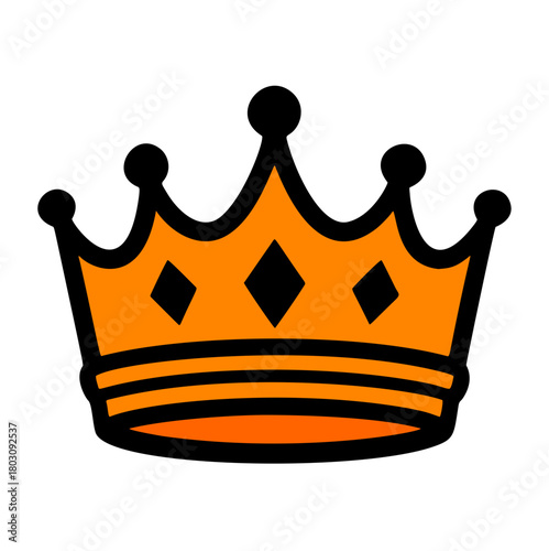 Simple Flat Color Crown Symbol Luxury Authority Royal Dignity Icon