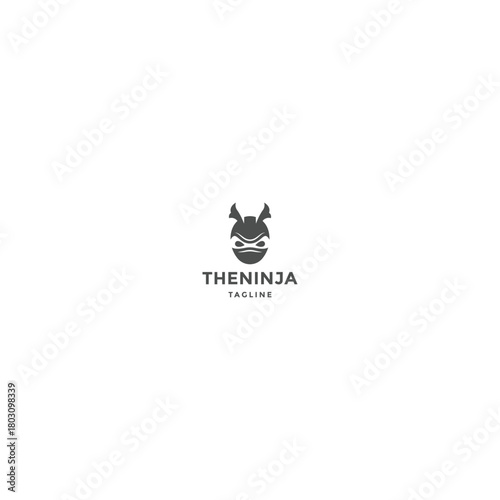 Ninja Warrior Head Logo Design Template