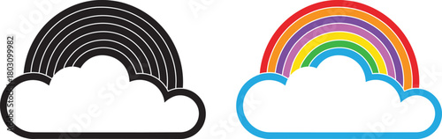 Printunique Cloud with rainbow
