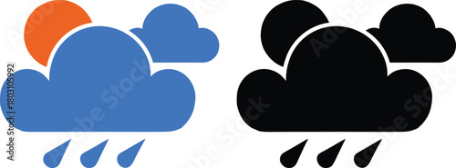 Cloud with sun and rain together