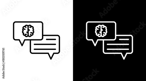 Intelligent Feedback Outline White Icon Set Design